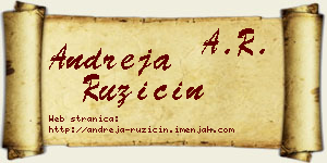 Andreja Ružičin vizit kartica